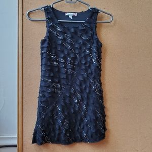 Black Ruffles + Sparkle Dress, Size 7